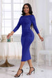 Ruched Boat Neck Midi Dress Bazaarbey