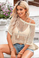  Round Neck Half Sleeve Knit Top Trendsi