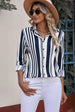 Striped Button-Down Long Sleeve Shirt Bazaarbey