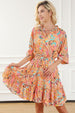 Printed Smocked Frill Tiered Dress -BazaarBey - www.shopbazaarbey.com