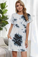 Tie-Dye Round Neck Tee Dress with Pockets -BazaarBey - www.shopbazaarbey.com