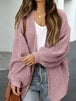 Drop Shoulder Balloon Sleeve Cardigan Bazaarbey