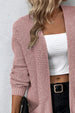 Rib-Knit  Pocketed Cardigan Trendsi