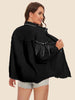 Raw Hem Fringe Detail Denim Jacket Bazaarbey