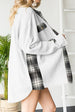 Plaid Button Down Collared Jacket Trendsi