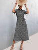 Printed Tie Waist Short Sleeve Shirt Dress -BazaarBey - www.shopbazaarbey.com