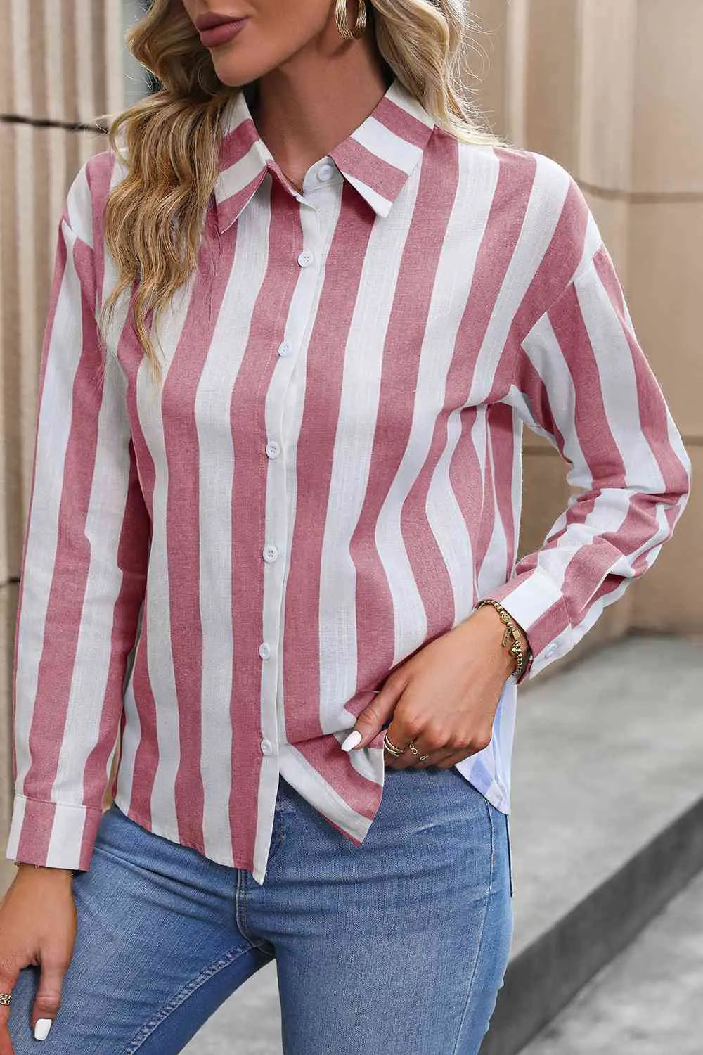 Striped Long Sleeve Shirt Bazaarbey