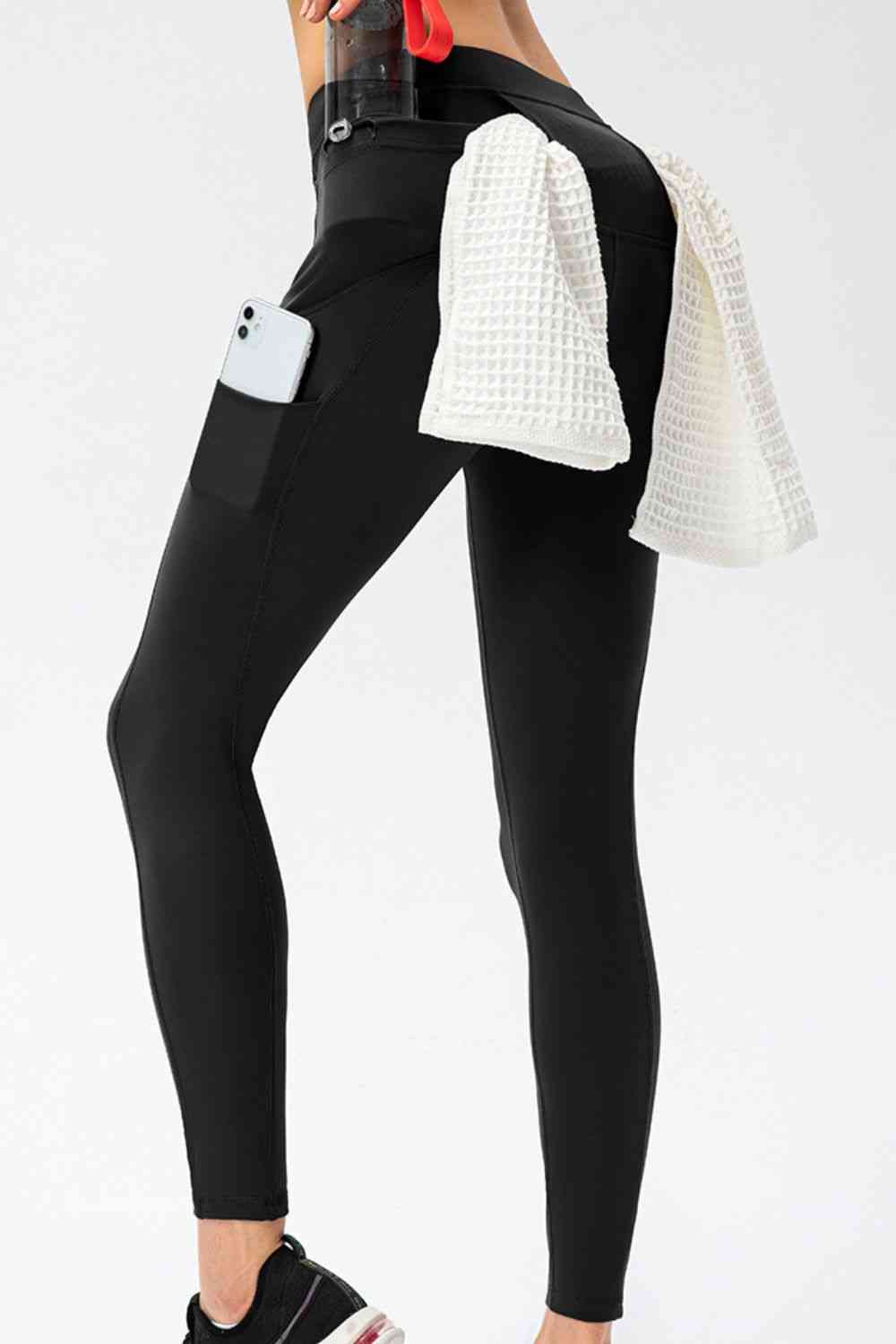 Full Size Slim Fit High Waist Long Sports Pants with Pockets Bazaarbey