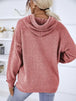 Texture Drawstring Long Sleeve Hooded Sweater Bazaarbey