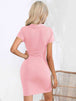  Short Sleeve Bodycon Dress -BazaarBey - www.shopbazaarbey.com
