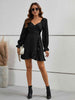 Flounce Sleeve Ruffled Mini Dress -BazaarBey - www.shopbazaarbey.com