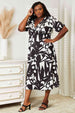  Printed  Balloon Sleeve Dress -BazaarBey - www.shopbazaarbey.com