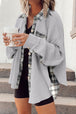 Plaid Button Down Collared Jacket Trendsi
