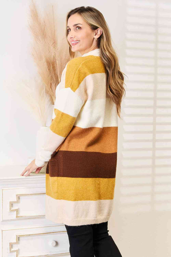 Woven Right  Dropped Shoulder Cardigan Bazaarbey