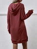 Slit Long Sleeve Hooded Dress with Pocket -BazaarBey - www.shopbazaarbey.com