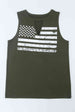 US Flag Graphic Cutout Round Neck Tank Bazaarbey