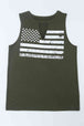 US Flag Graphic Cutout Round Neck Tank Bazaarbey