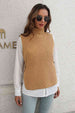 Ribbed Mock Neck Sleeveless Sweater Vest Trendsi