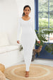 Round Neck Long Sleeve Maxi Wrap Dress -BazaarBey - www.shopbazaarbey.com