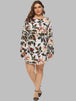 Full Size Floral Long Sleeve Mini Dress -BazaarBey - www.shopbazaarbey.com