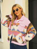 Printed Dropped Shoulder Long Sleeve Denim Jacket Bazaarbey