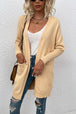 Open Front Long Sleeve Cardigan with Pockets Bazaarbey