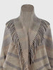 Fringe Detail Open Front Poncho Bazaarbey