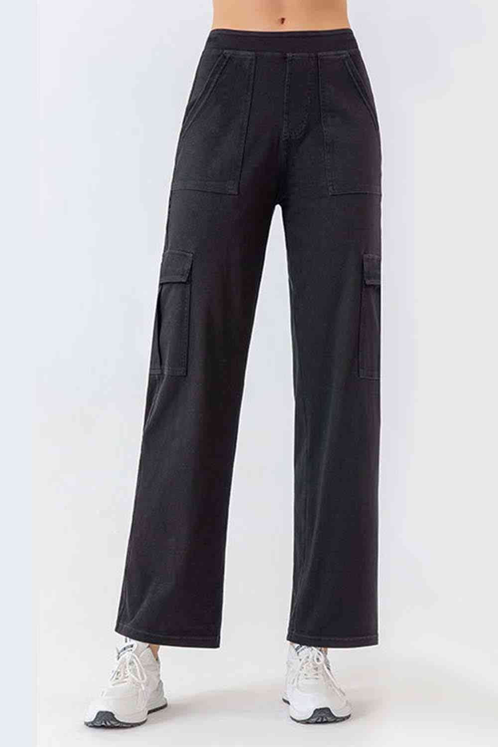 Buttoned Pocketed Long Jeans Trendsi