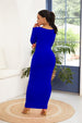 Round Neck Long Sleeve Maxi Wrap Dress -BazaarBey - www.shopbazaarbey.com