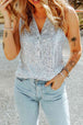  Button Front V-Neck Tank Bazaarbey