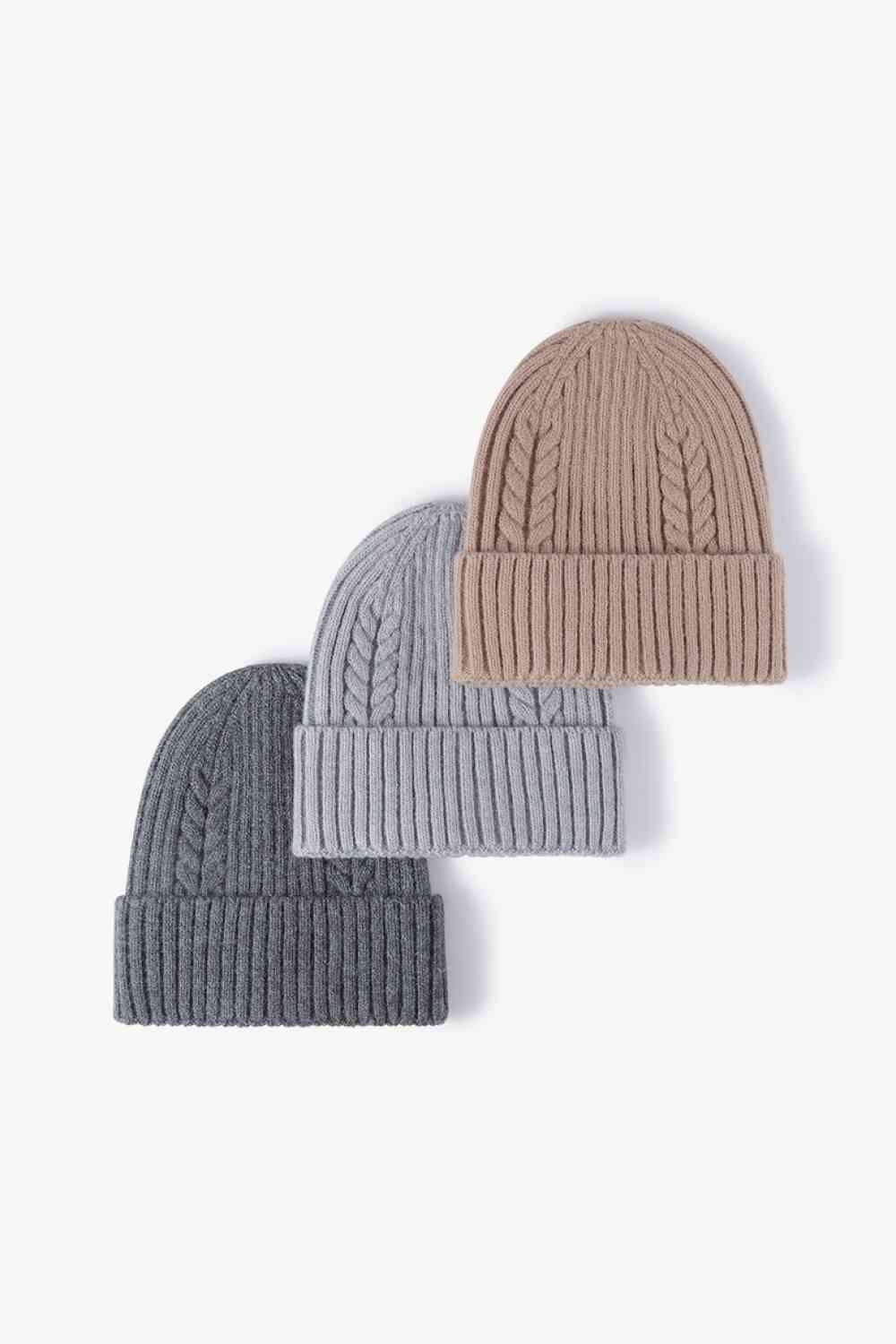 Cable-Knit Cuff Beanie Trendsi