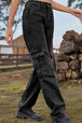 Loose Fit Long Jeans with Pockets Bazaarbey