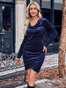 Cowl Neck Tulip Hem Dress -BazaarBey - www.shopbazaarbey.com