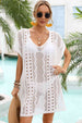 Openwork Plunge Dolman Sleeve Cover-Up Dress Trendsi