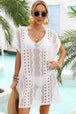 Openwork Plunge Dolman Sleeve Cover-Up Dress Trendsi