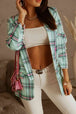 Plaid  Blazer Trendsi