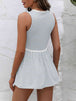 Striped Lace Trim Round Neck Tank Bazaarbey