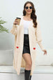 Lantern Sleeve Open Front Pocketed Cardigan Trendsi