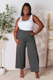   Smocked Wide Waistband Wide Leg Pants Bazaarbey