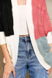 Woven Right  Cable-Knit Batwing Sleeve Cardigan Bazaarbey
