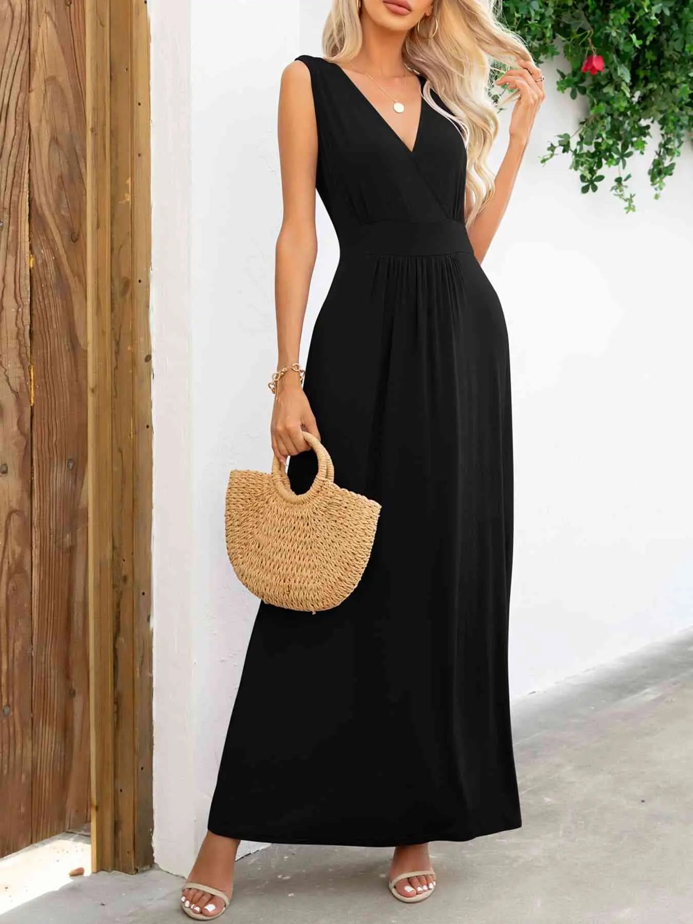  Neck Sleeveless Maxi Dress -BazaarBey - www.shopbazaarbey.com