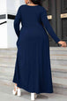 Plus Size Round Neck Long Sleeve Maxi Dress with Pockets -BazaarBey - www.shopbazaarbey.com