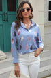 Printed Collared Neck Buttoned Shirt Bazaarbey
