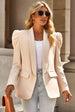  Puff Sleeve Shawl Collar Blazer Bazaarbey