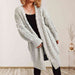 Cable-Knit Open Front Dropped Shoulder Cardigan Trendsi