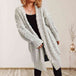 Cable-Knit Open Front Dropped Shoulder Cardigan Trendsi