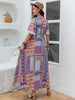  Plus Size Printed Lace Detail Short Sleeve Dress -BazaarBey - www.shopbazaarbey.com