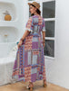  Plus Size Printed Lace Detail Short Sleeve Dress -BazaarBey - www.shopbazaarbey.com