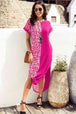 Leopard Color Block Split Dress -BazaarBey - www.shopbazaarbey.com