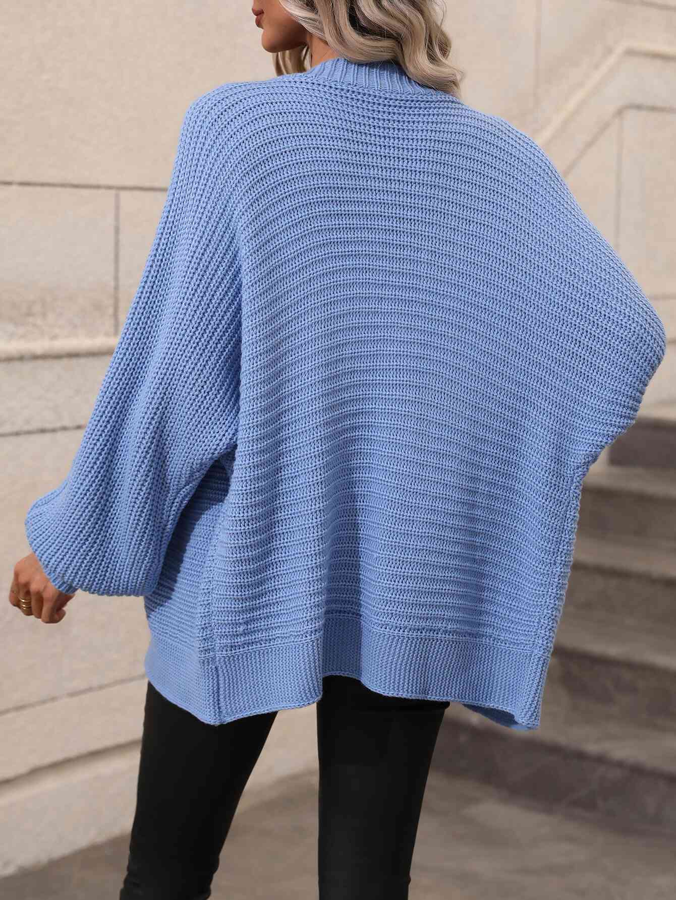  Button Down Horizontal-Ribbing  Cardigan Trendsi